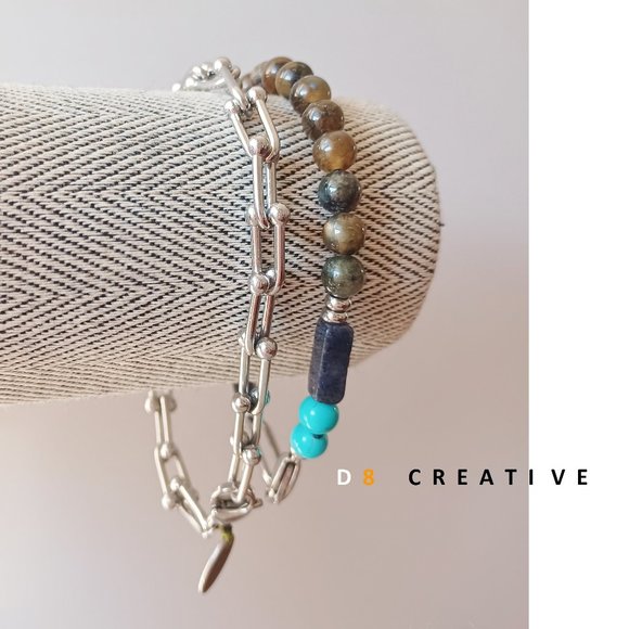 New Men's Stainless Steel Silver Chunky Trendy U Link  Bracelet - Picture 3 of 5